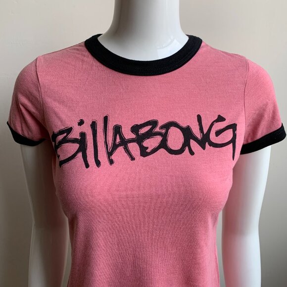 Billabong surf rose & black logo t-shirt - Picture 2 of 3